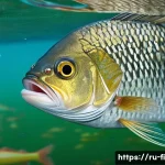 Home 22 낚시 바늘 크기와 용도 - **Prompt 1: The Cautious Bite**
"A close-up, underwater view of a large, experienced bream or ca...